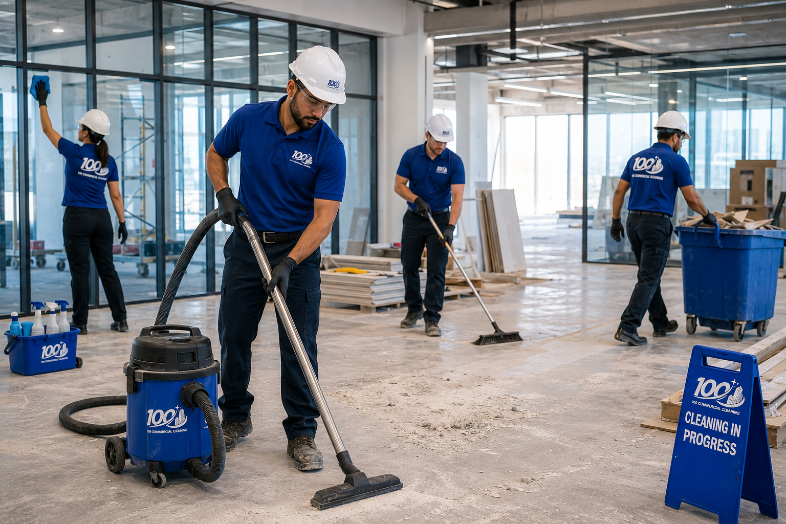 100 Commercial Cleaning professionals